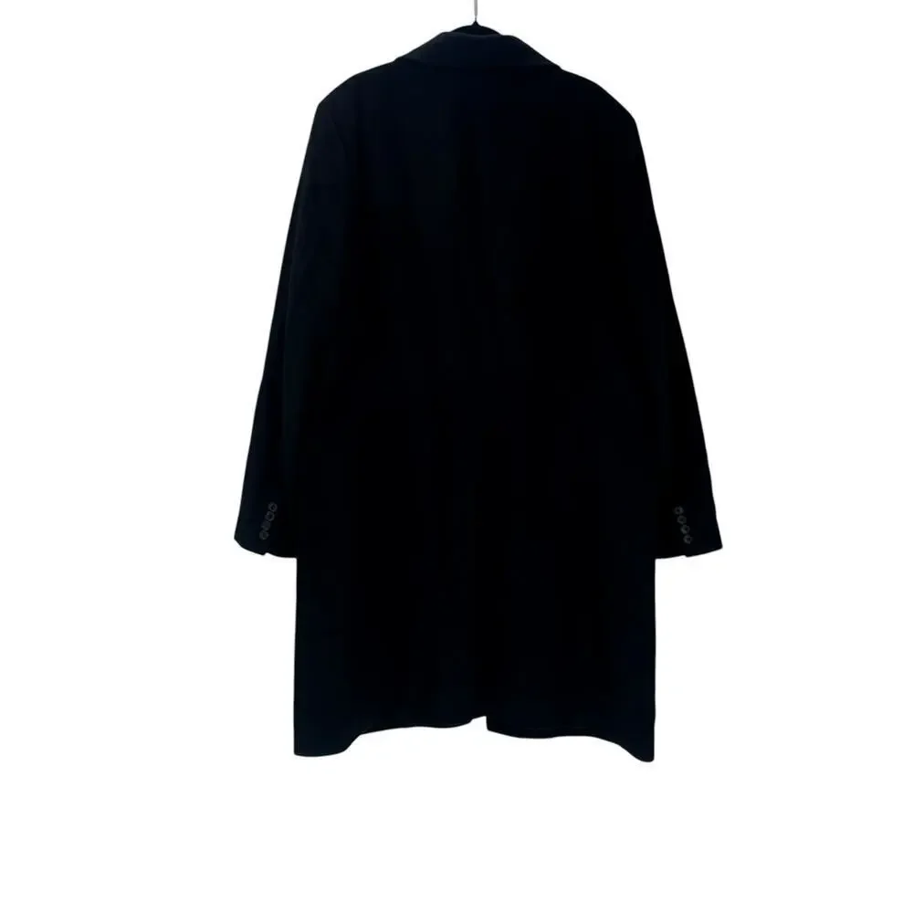 J.Crew Men's Black Rivington Topcoat In Italian Wool Cashmere Blend Size 44L NWT